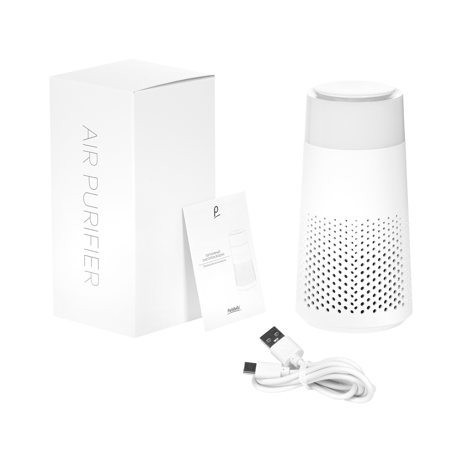 Очиститель воздуха с подсветкой Пьюр (Pure), черный фото на сайте Print Logo.