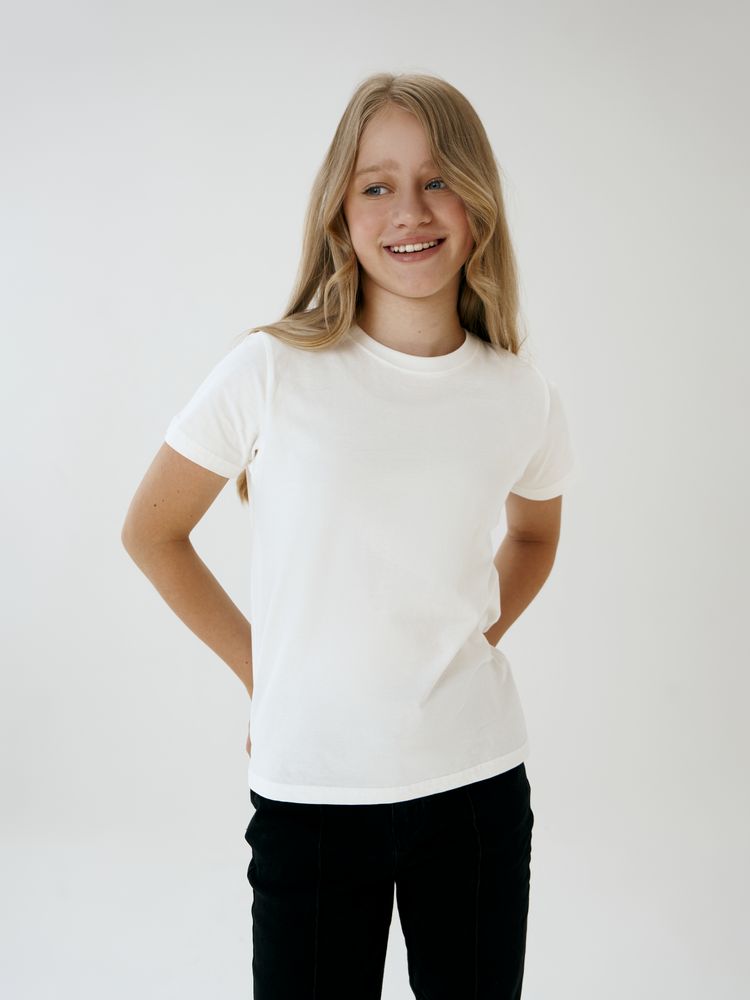 Футболка детская T-Bolka Kids, белая (теплый оттенок), 12 лет