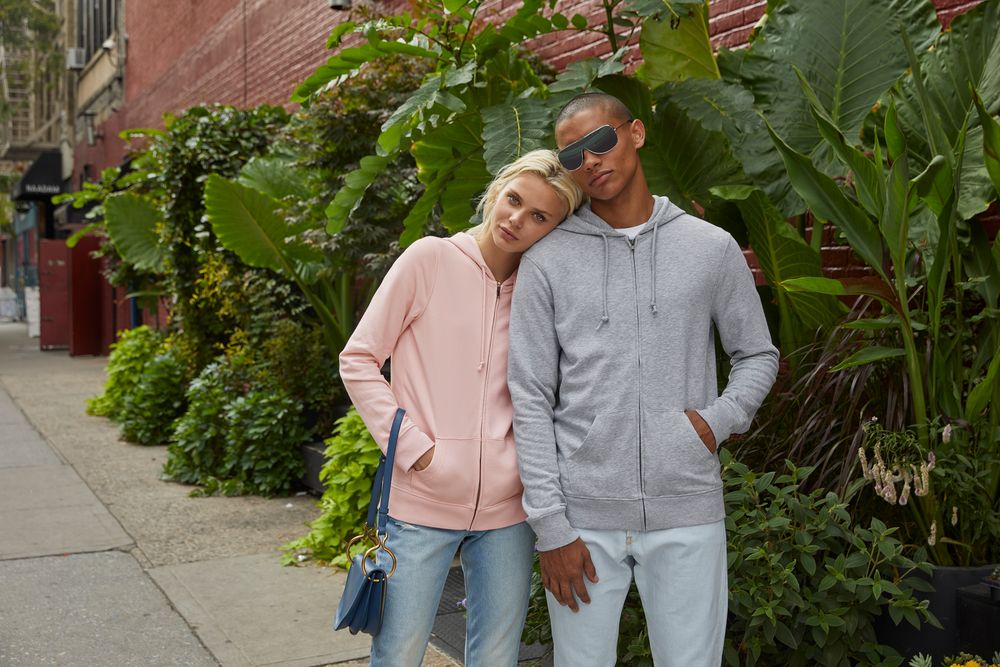 Толстовка на молнии с капюшоном унисекс BNC Inspire (Organic), серый меланж, размер 3XL