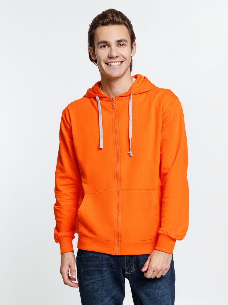 Толстовка на молнии с капюшоном Siverga, оранжевая, размер XL