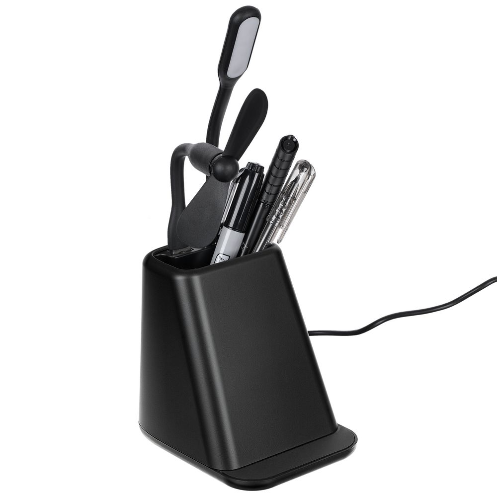 Настольный органайзер с зарядкой, лампой, вентилятором и подсветкой логотипа powerTower фото на сайте Print Logo.