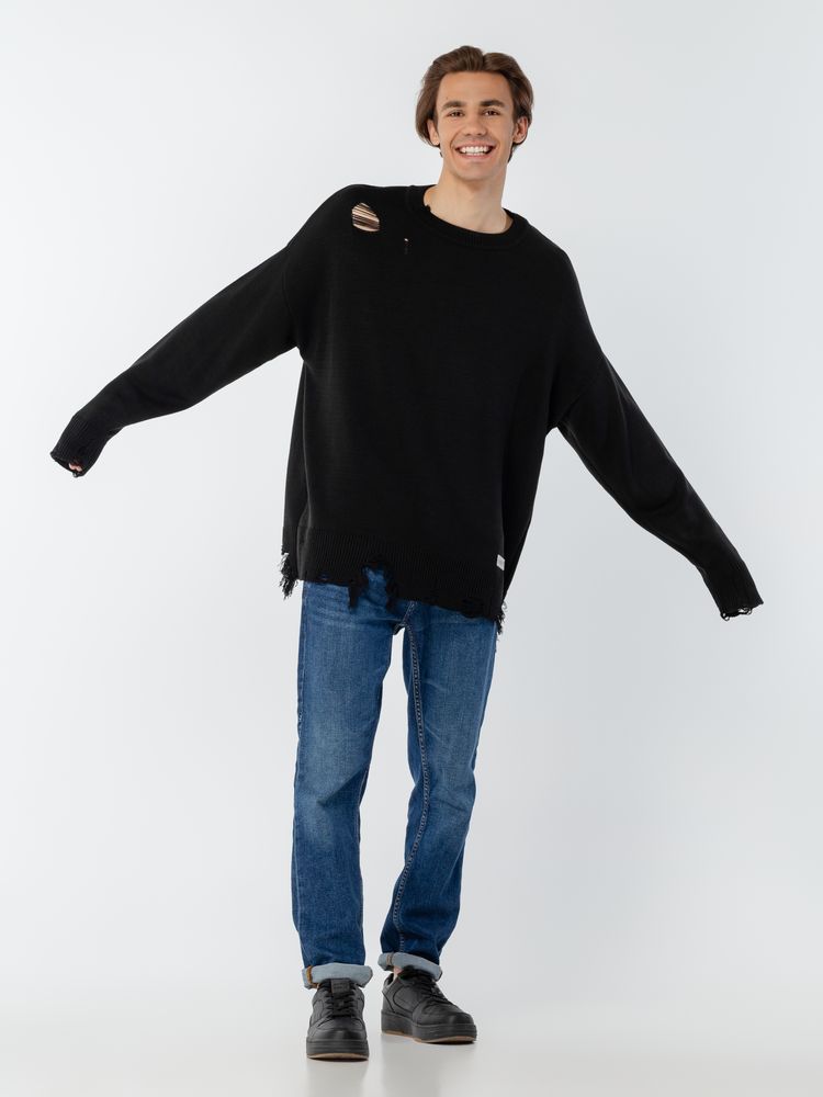 Джемпер оверсайз унисекс Grunge, черный, размер L/XL