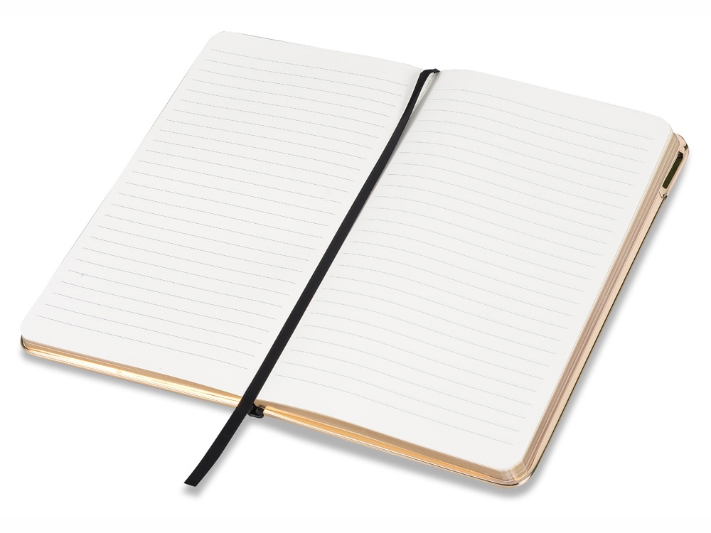 Блокнот Golden Rim, черный/золотистый. Lettertone