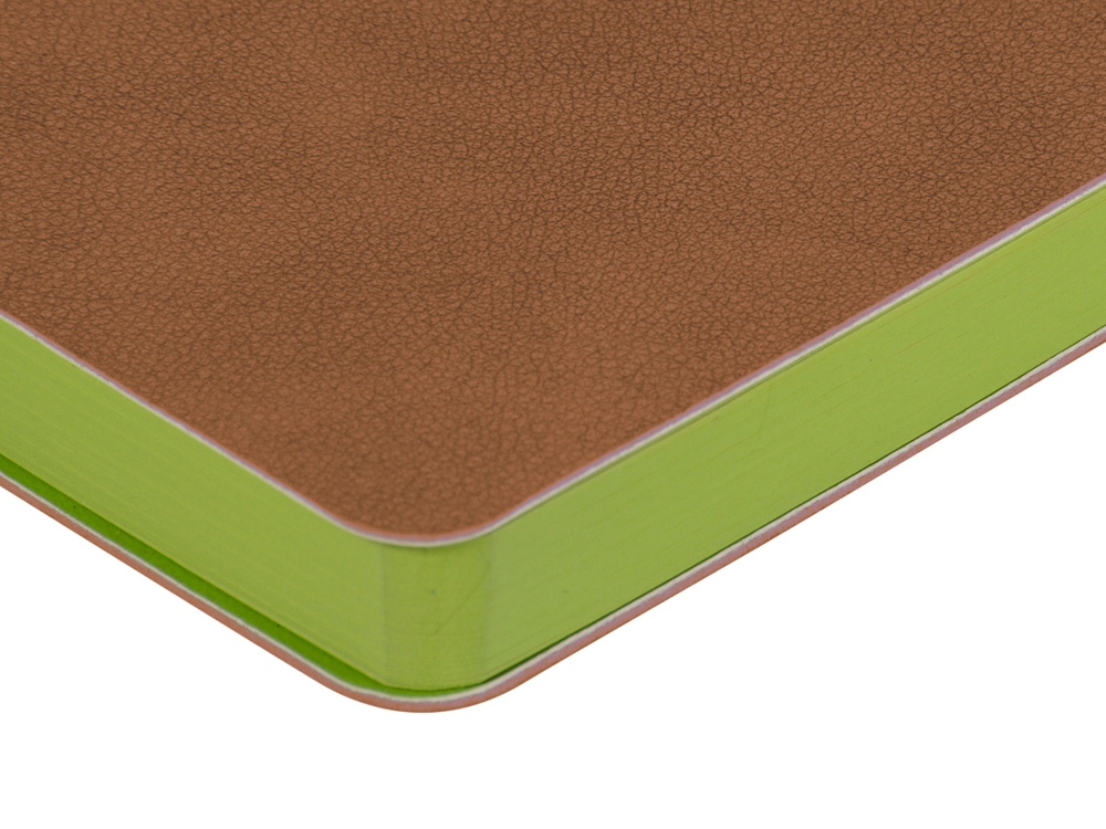 Ежедневник А5 датированный Boston 2027, коричневый с салатовым обрезом