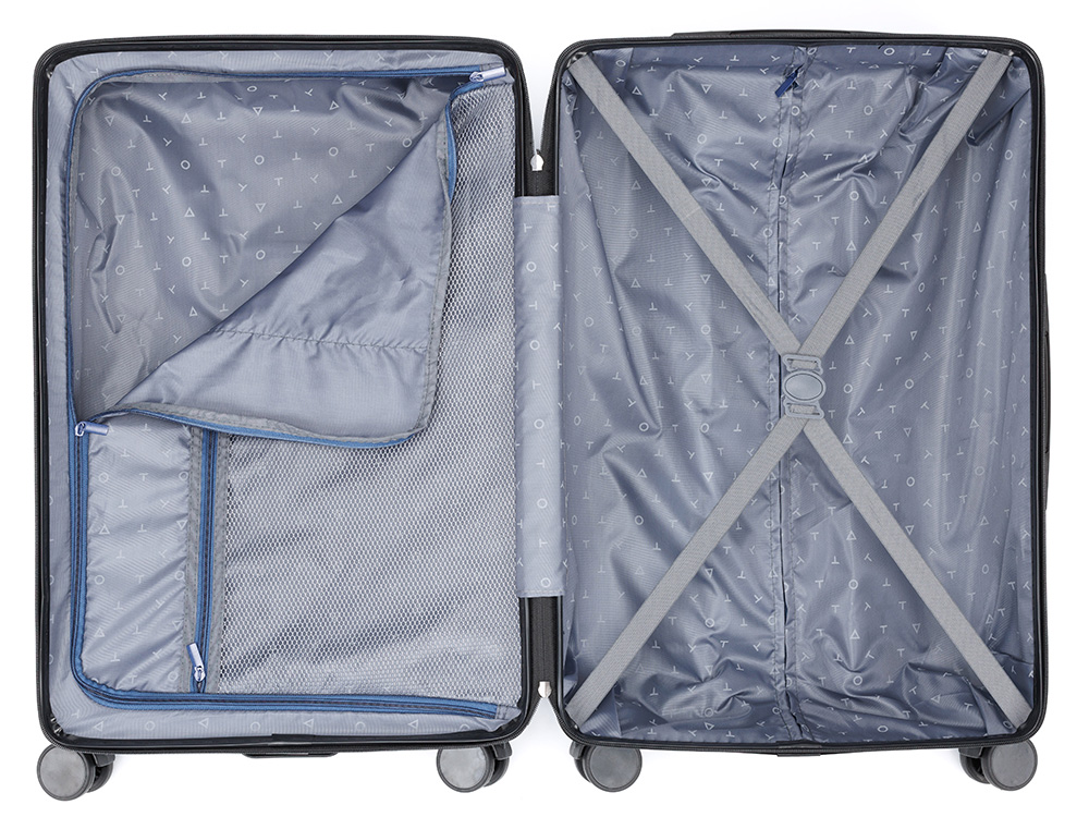 Чемодан TORBER ОНЕГА, синий, ABS-пластик, 69,5 х 46 х 26 см, 69 л