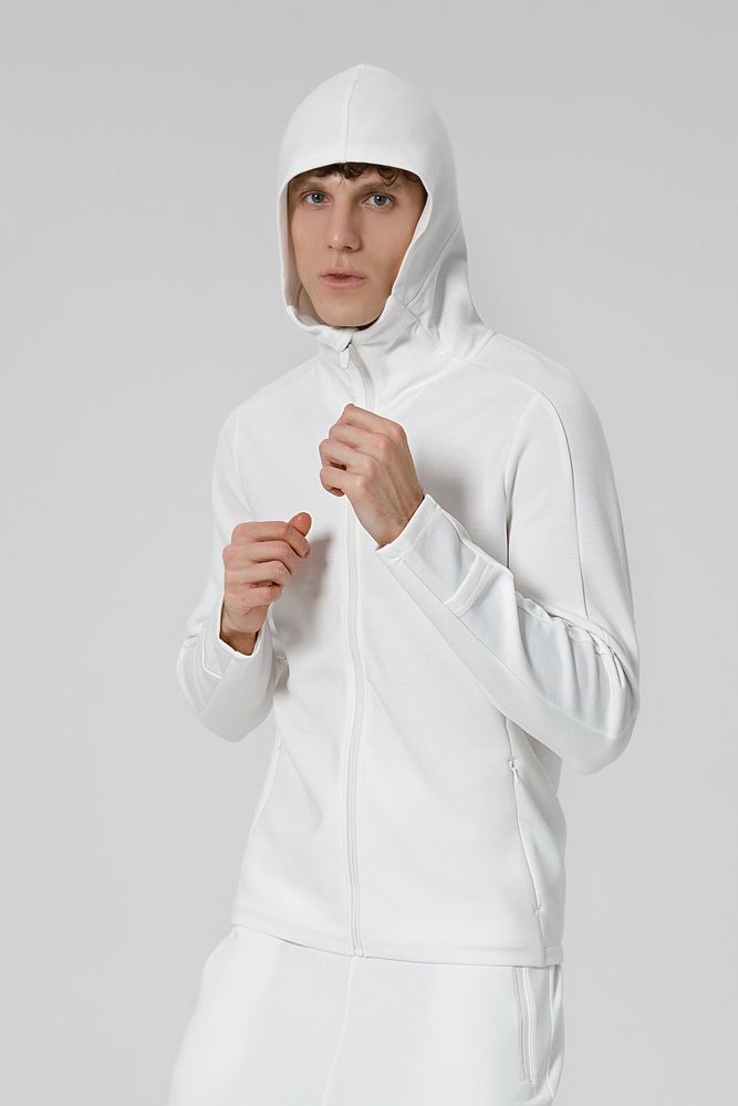Куртка с капюшоном унисекс Begi, молочно-белая, размер XXL