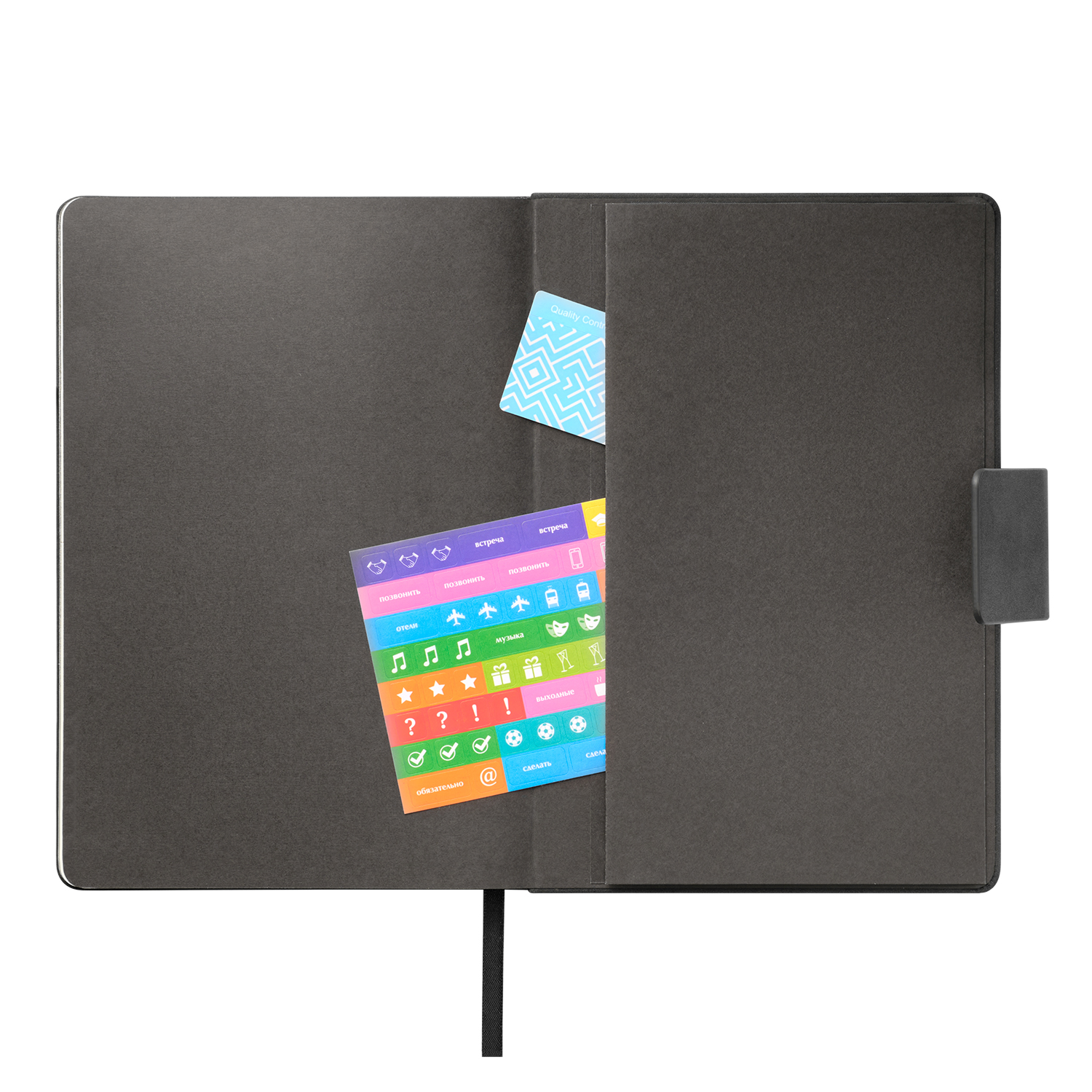 Ежедневник Риц (Ritz) недатированный, черный, твердая обложка