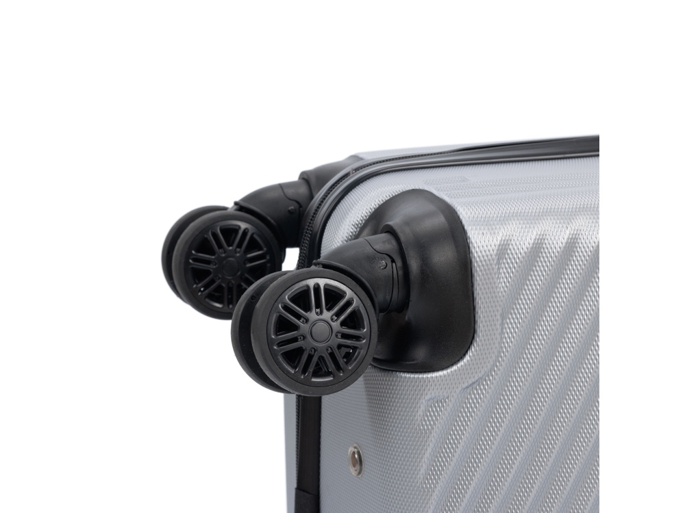 Чемодан TORBER ЛАМА, серебристый, ABS-пластик, 38 х 21 х 55 см, 37 л