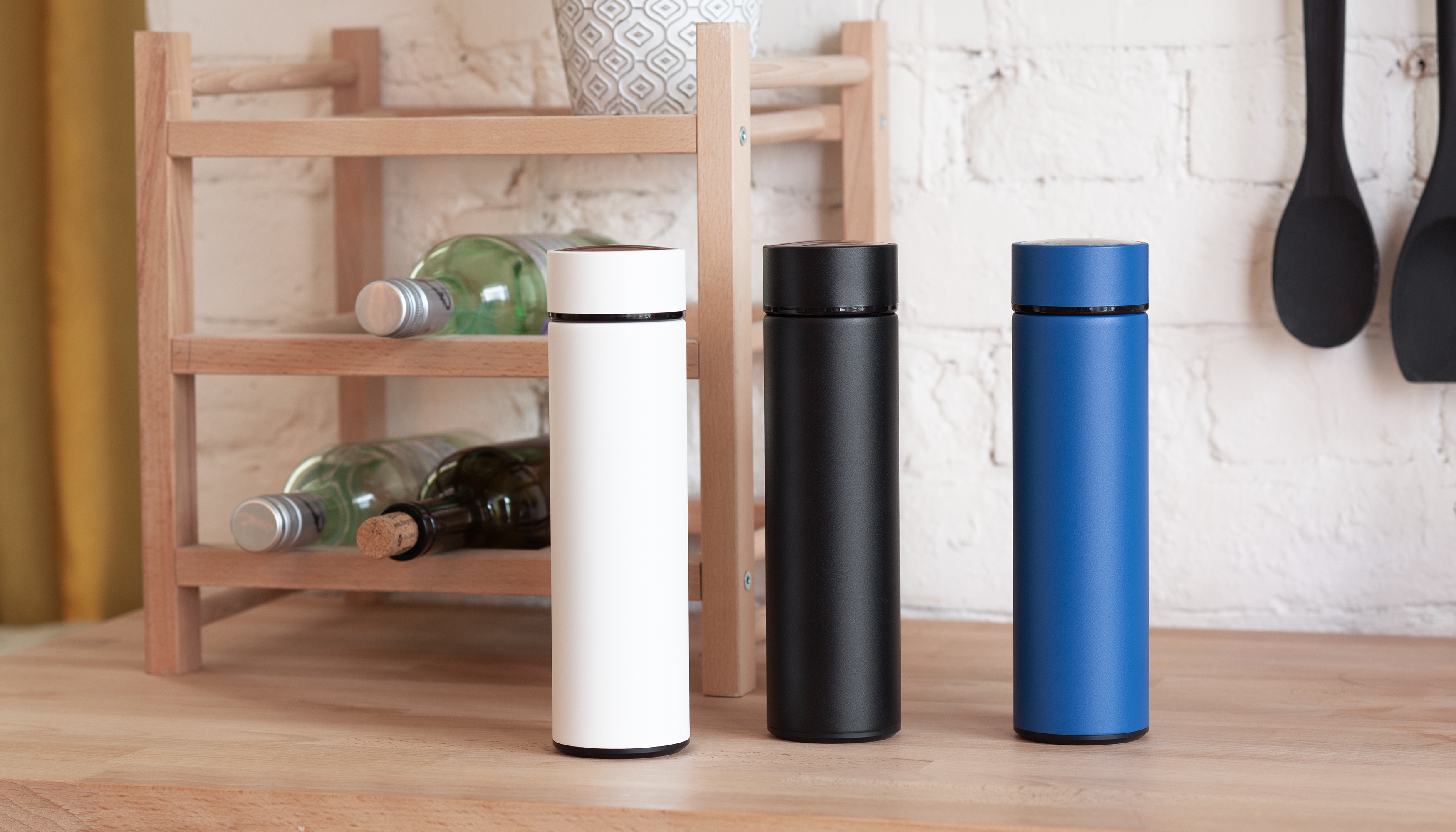 Термос "Бостон" с индикацией температуры, soft touch, 0,5л., черный