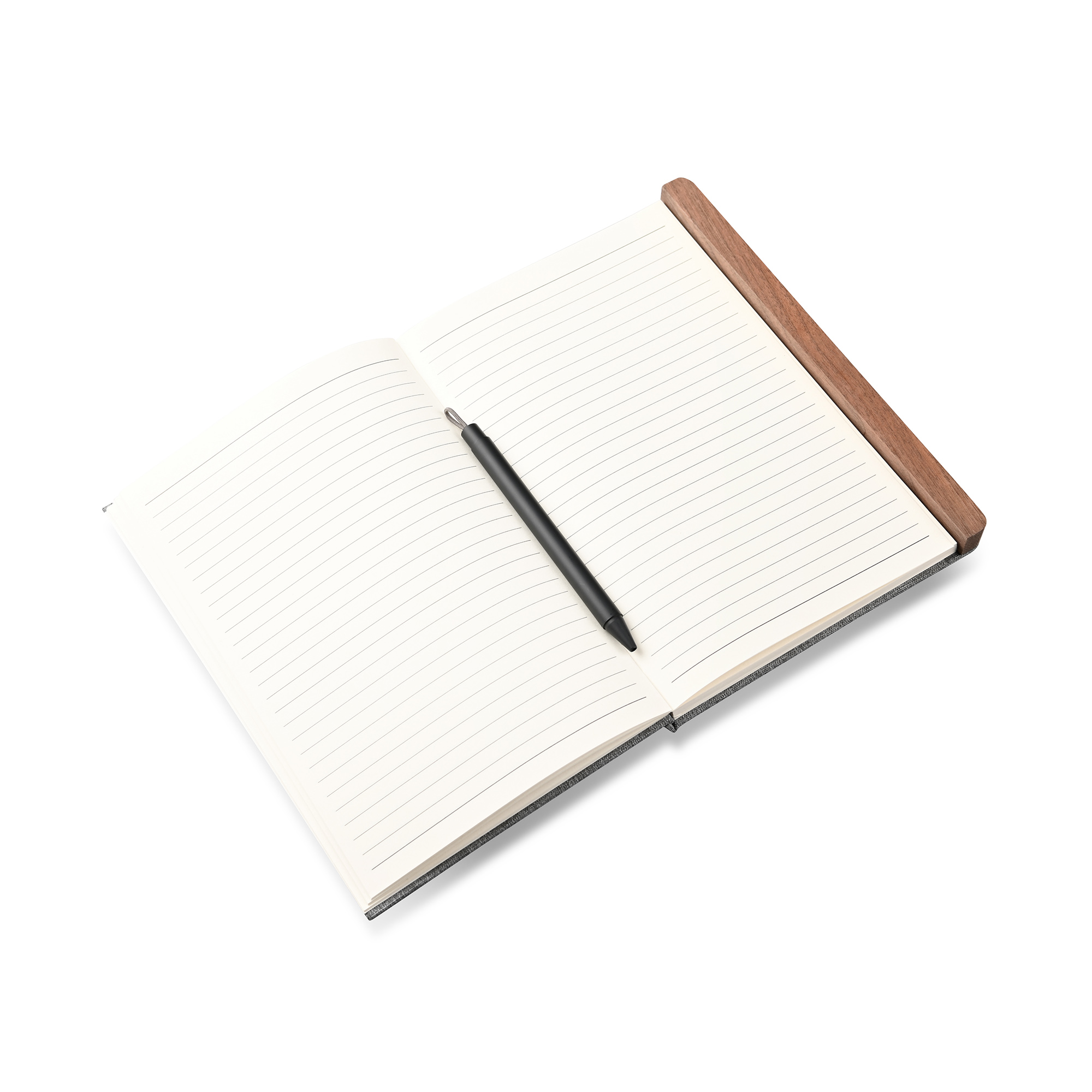 Блокнот с ручкой в ореховом магнитном пенале фото на сайте Print Logo.