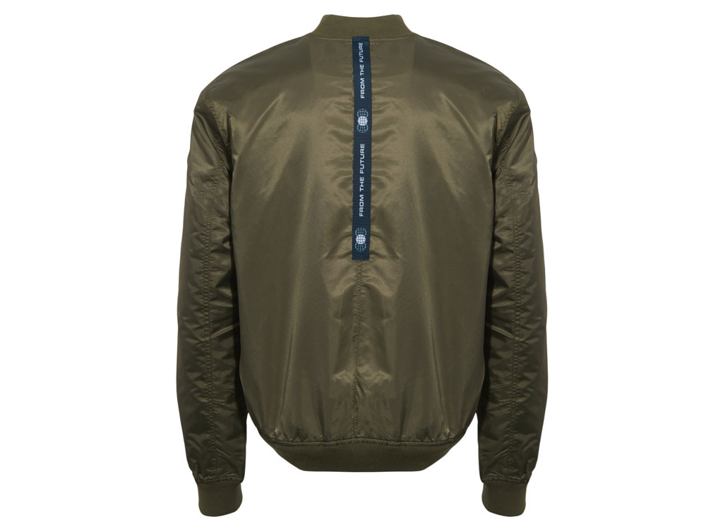 Куртка бомбер Antwerpen унисекс, хаки, ДТФ и бренд тайп