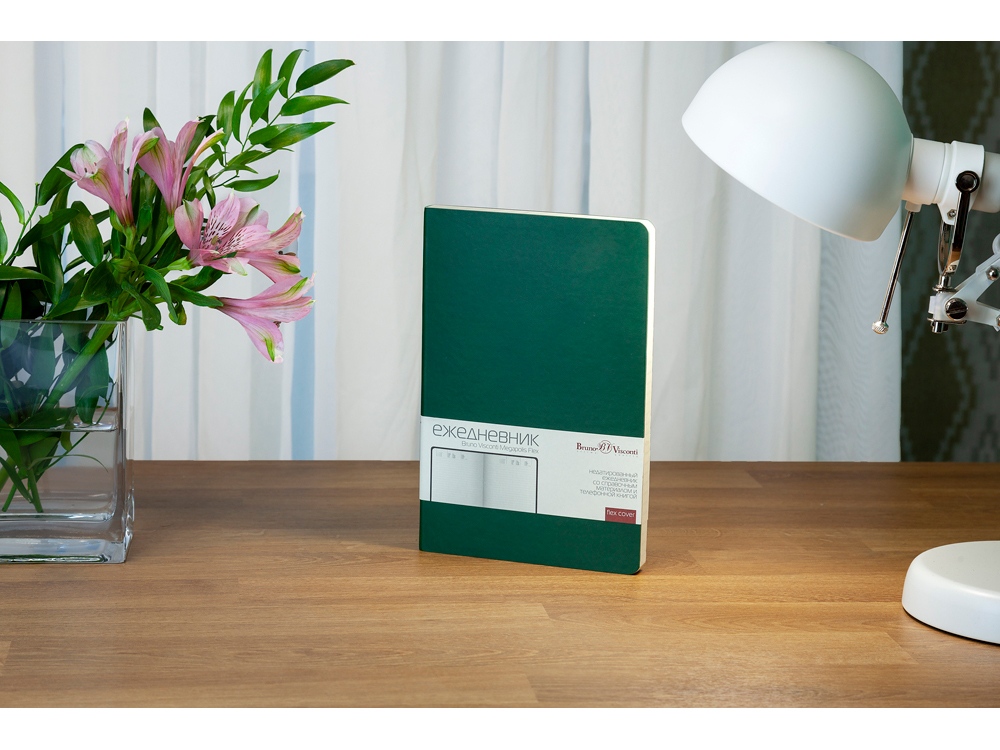 Ежедневник А5 недатированный Megapolis Velvet Flex, темно-зеленый