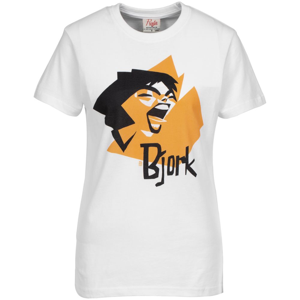 Футболка женская «Меламед. Bjork» — пример нанесения логотипа (Author's) | Print Logo