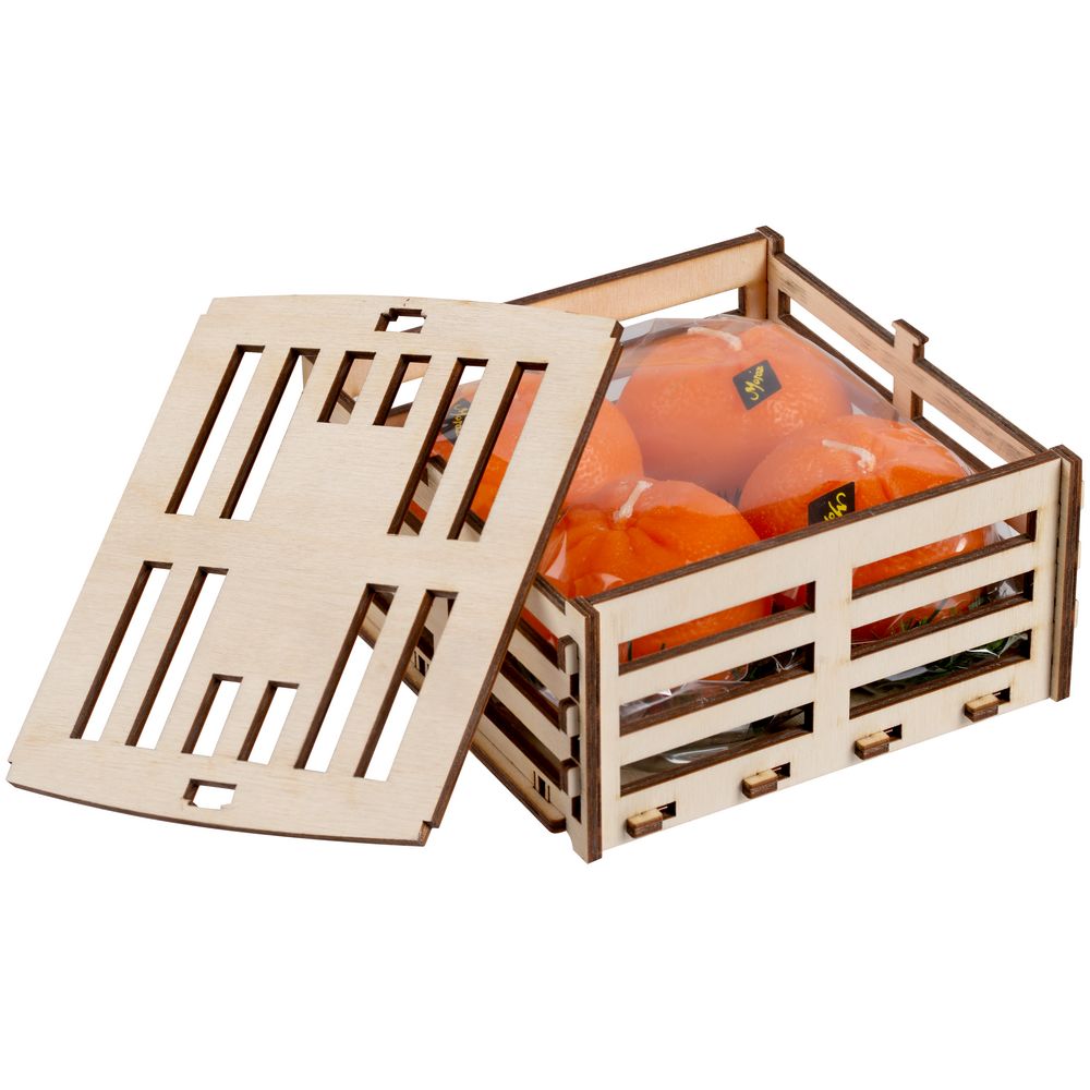 Свеча «Ящик мандаринов» с логотипом сделано в России | Print Logo