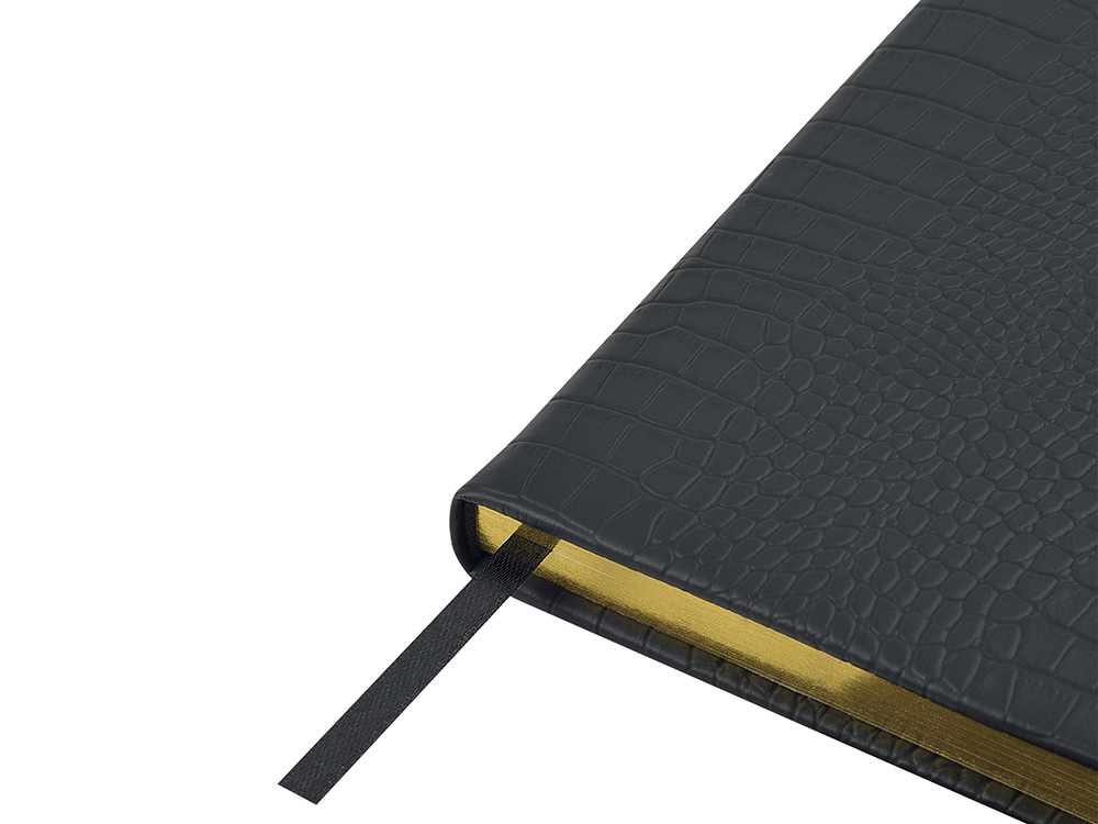 Ежедневник недатированный А5 Amazonia, черный с золотым обрезом