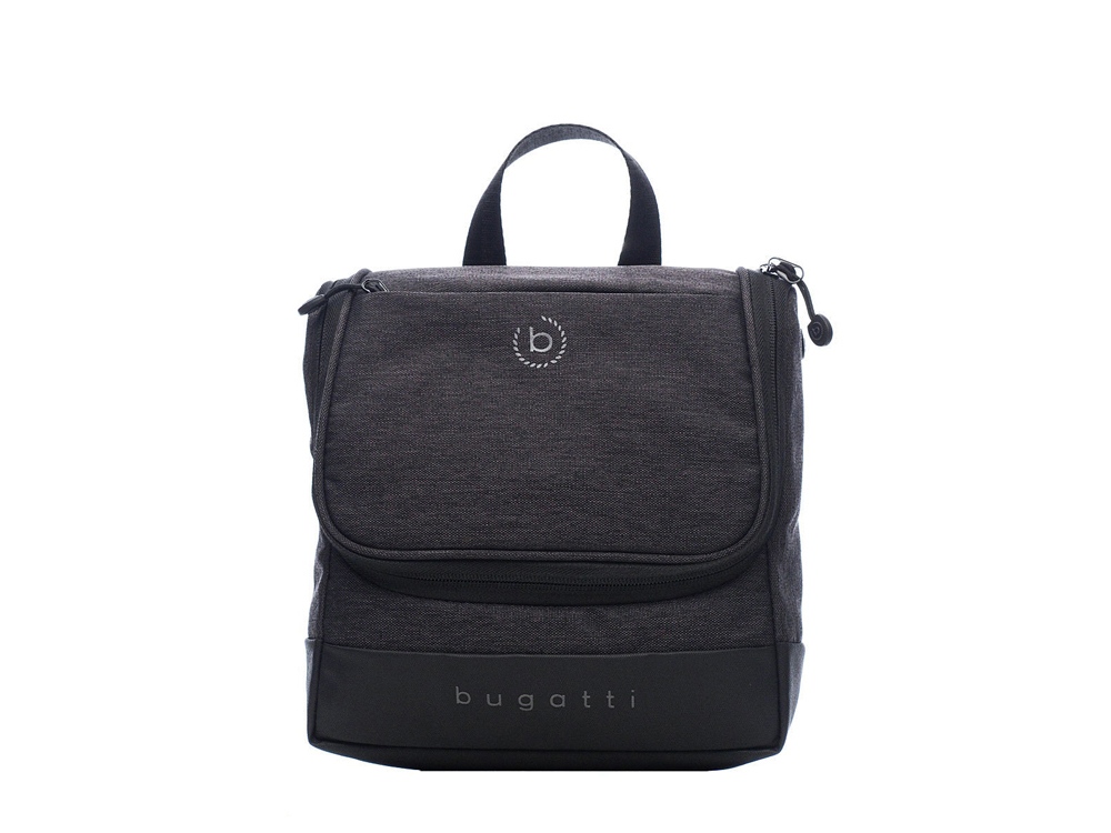 Несессер дорожный BUGATTI Universum, графитовый, полиэстер меланж/тарпаулин, 22х7х21 см, 2 л
