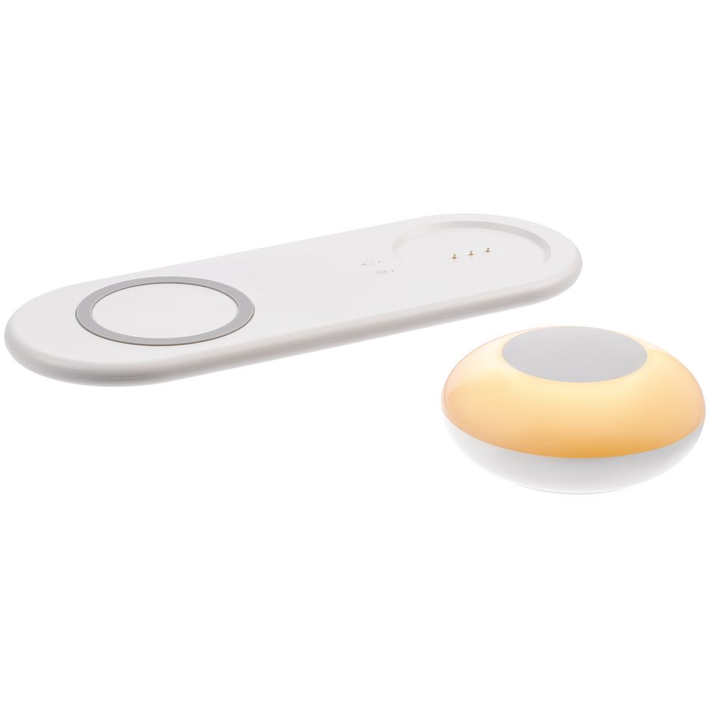 Станция беспроводной зарядки с ночником moonRay фото на сайте Print Logo.