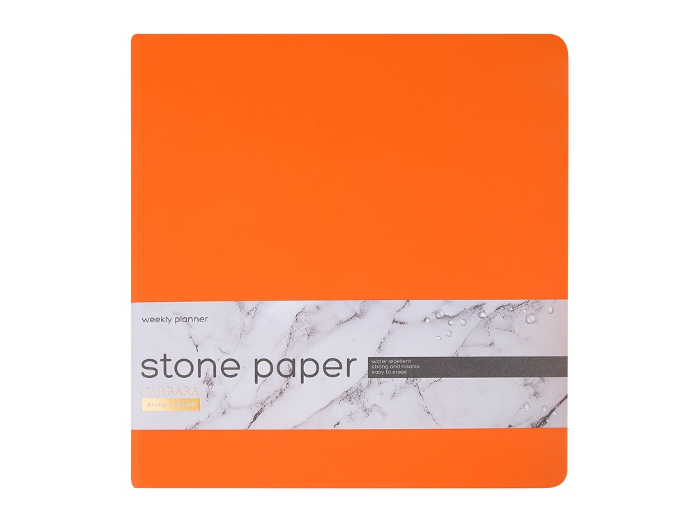 Еженедельник с каменной бумагой А5+ Carrara, оранжевый
