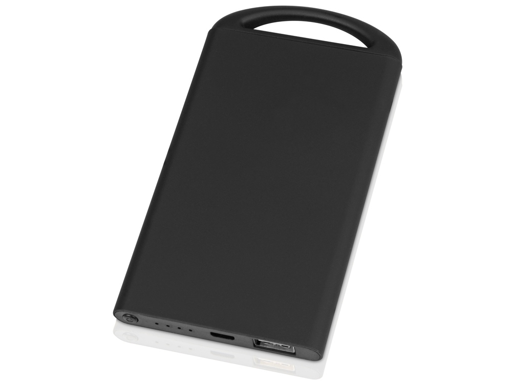 Портативное зарядное устройство Shine с зеркальной гравировкой, 4000 mAh, черный