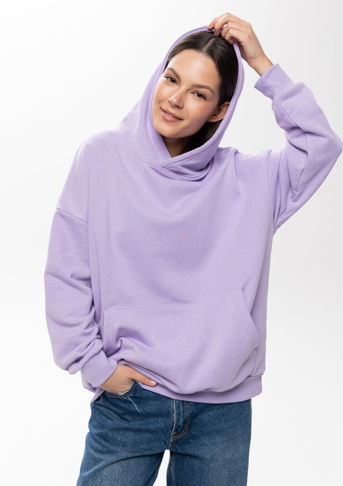 Худи унисекс STAN оверсайз футер без начёса 350, 66, Цифровая лаванда,  (45)  (48/M)