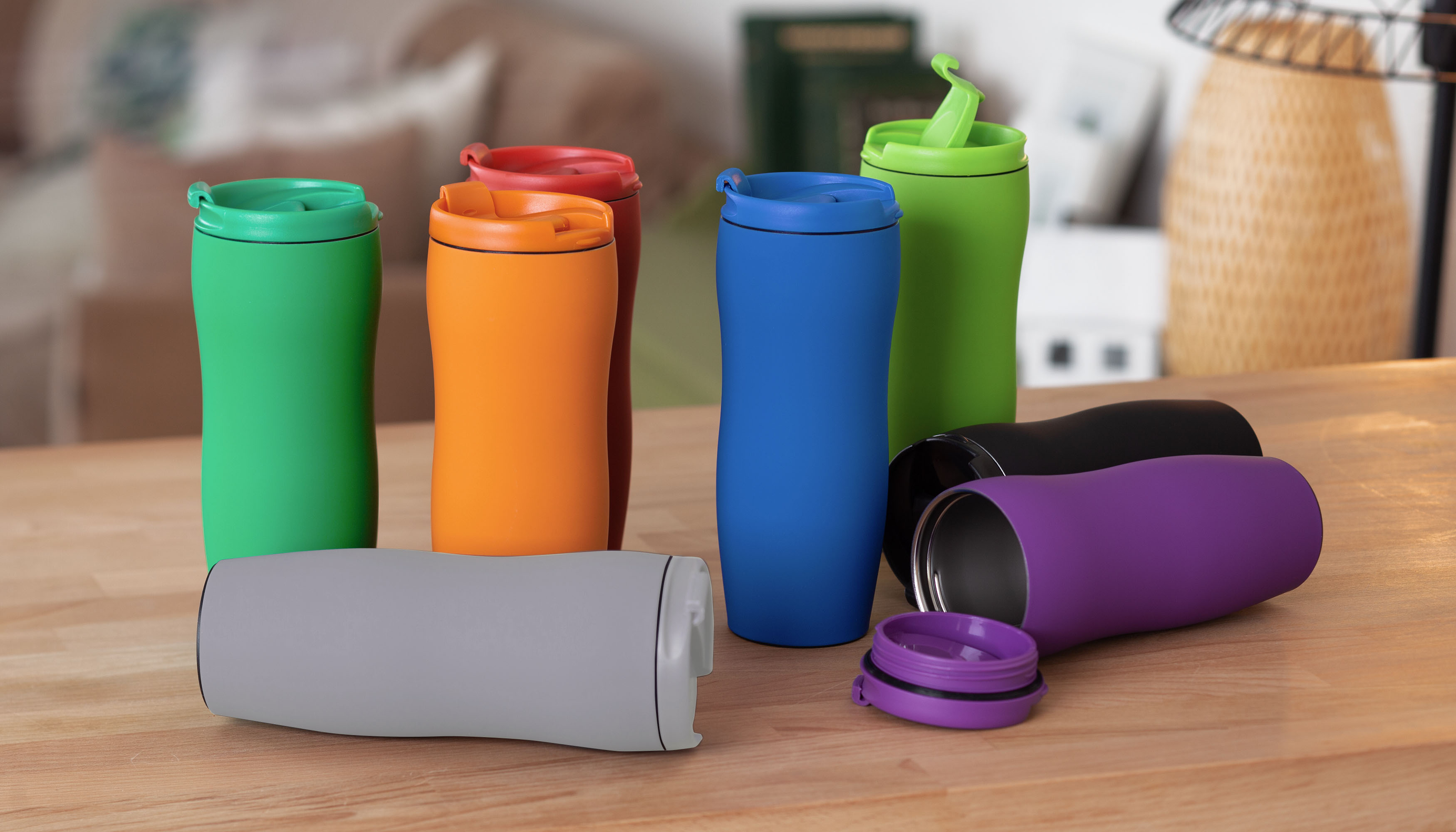 Термостакан "Монтана" 400 мл, покрытие soft touch, бирюзовый