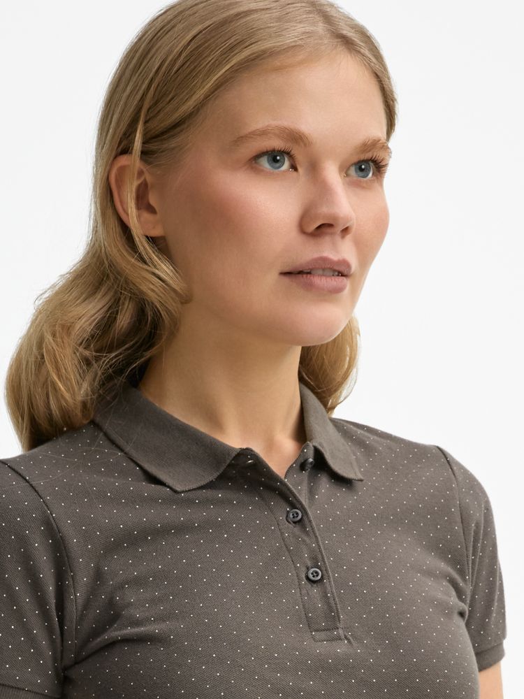 Рубашка поло женская Brandy Women темно-серый с белым, размер L