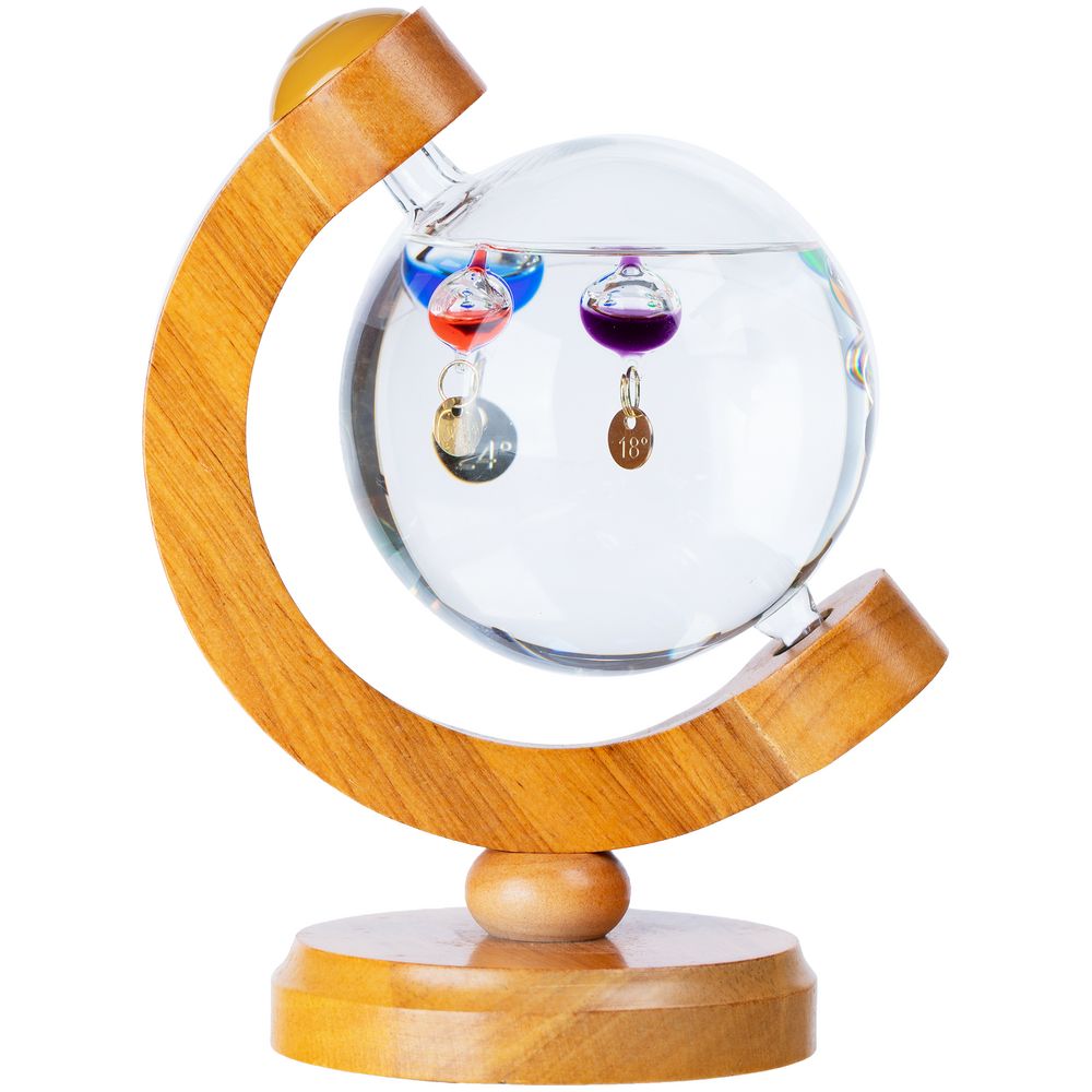 Термометр-шар «Галилео» в деревянном корпусе фото на сайте Print Logo.