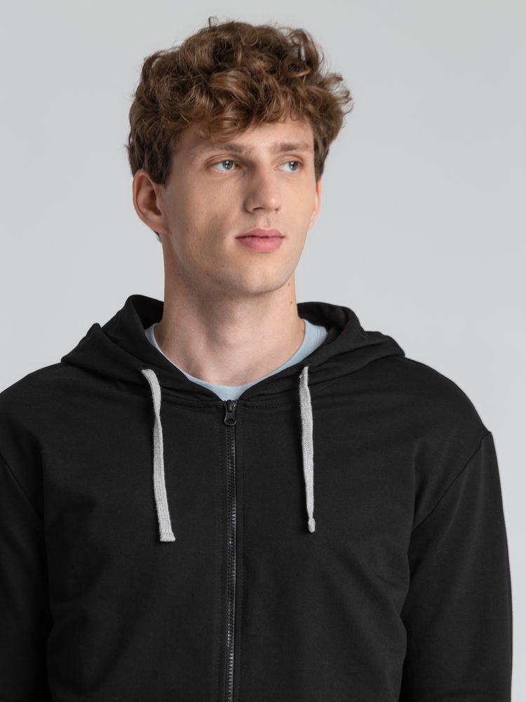 Толстовка на молнии с капюшоном Unit Siverga черная, размер L