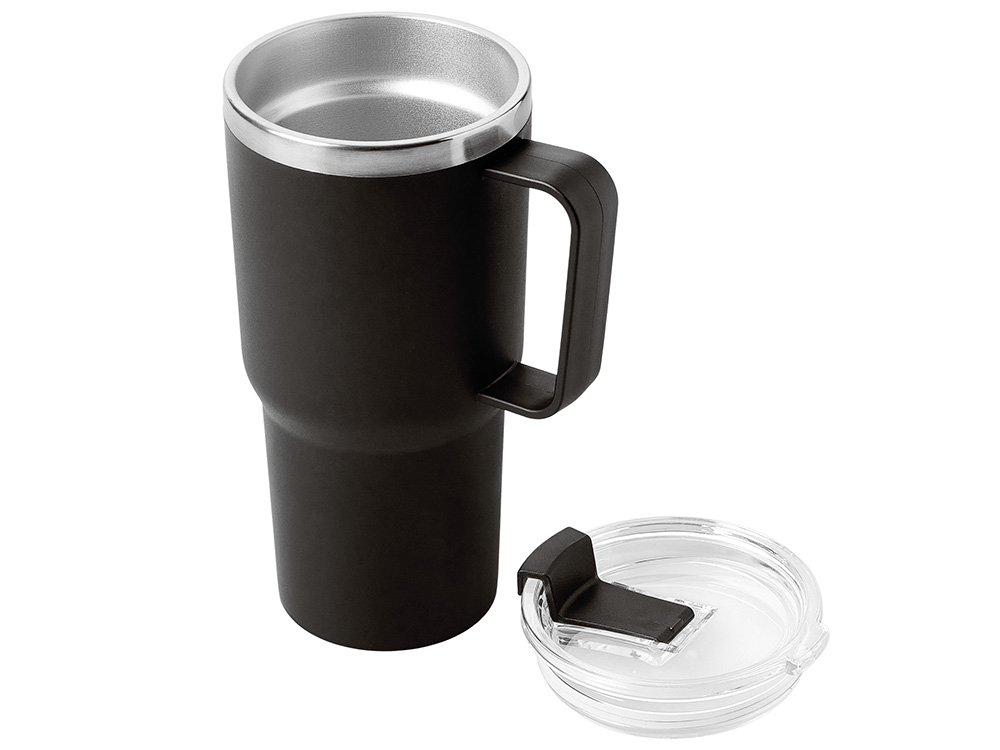 Термокружка Кенчер с двойными стенками из нержавеющей стали 304 и полипропилена, черный