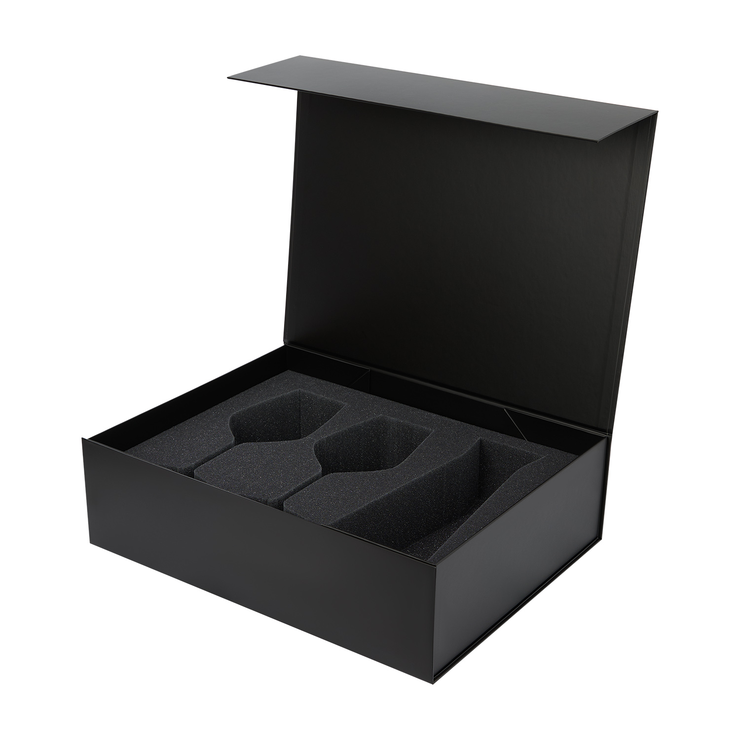 Ложемент под 2 бокала для вина + декантер в большую коробку-трансформер (арт. 695722) — пример нанесения логотипа (Portobello подарочная упаковка) | Print Logo