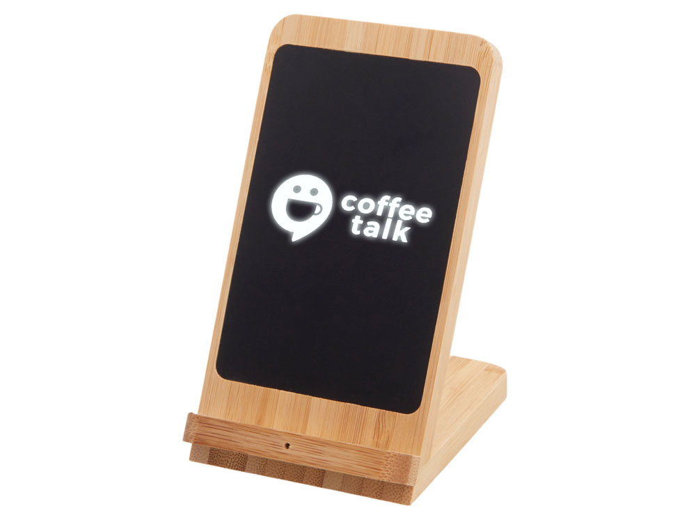 Беспроводное зарядное устройство 2-в-1 с подсветкой лого Reedia S4, 15 Вт с логотипом Savio | Print Logo