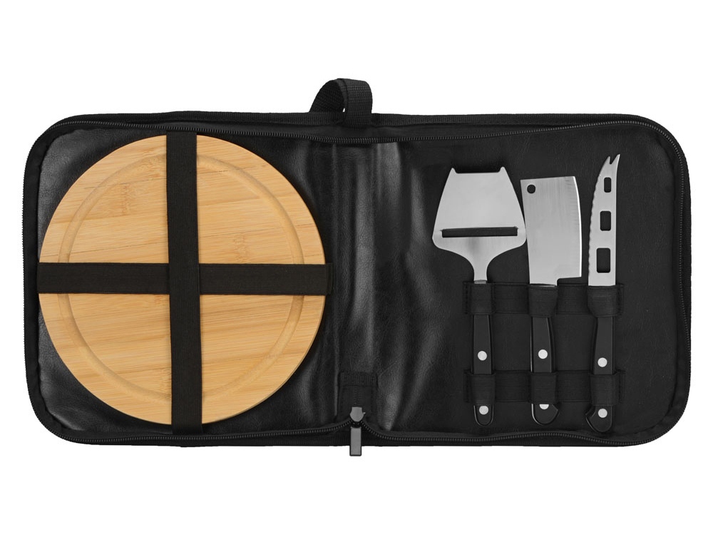 Набор для сыра с приборами Fabrizio, черный (Р)