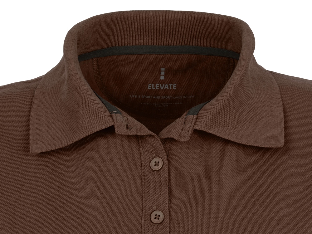 Calgary женская футболка-поло с коротким рукавом, шоколадный коричневый