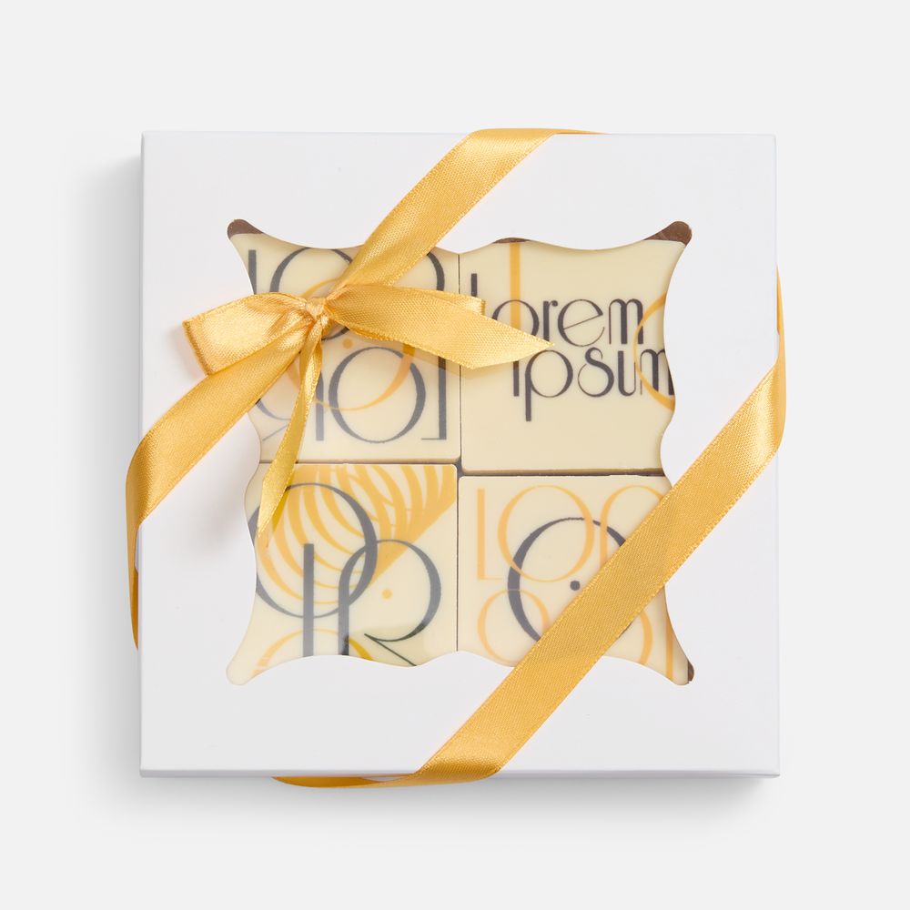 Набор из 4 печений Dream White на заказ с логотипом сделано в России | Print Logo