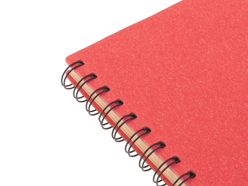 Блокнот на спирали в картонной обложке с переработанной бумагой Mania, красный