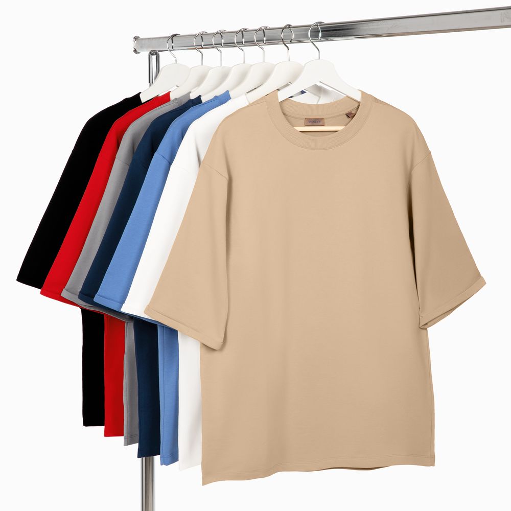 Футболка оверсайз унисекс Kosmos 2.0, бежевая, размер M/L