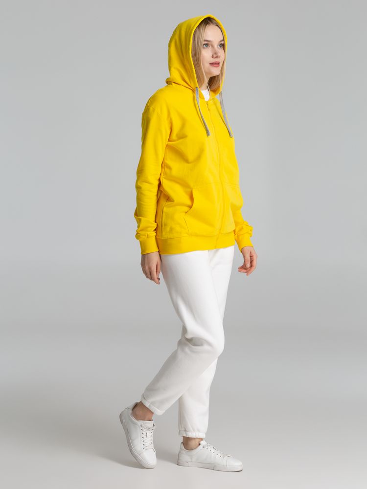 Толстовка на молнии с капюшоном Unit Siverga желтая, размер 3XL