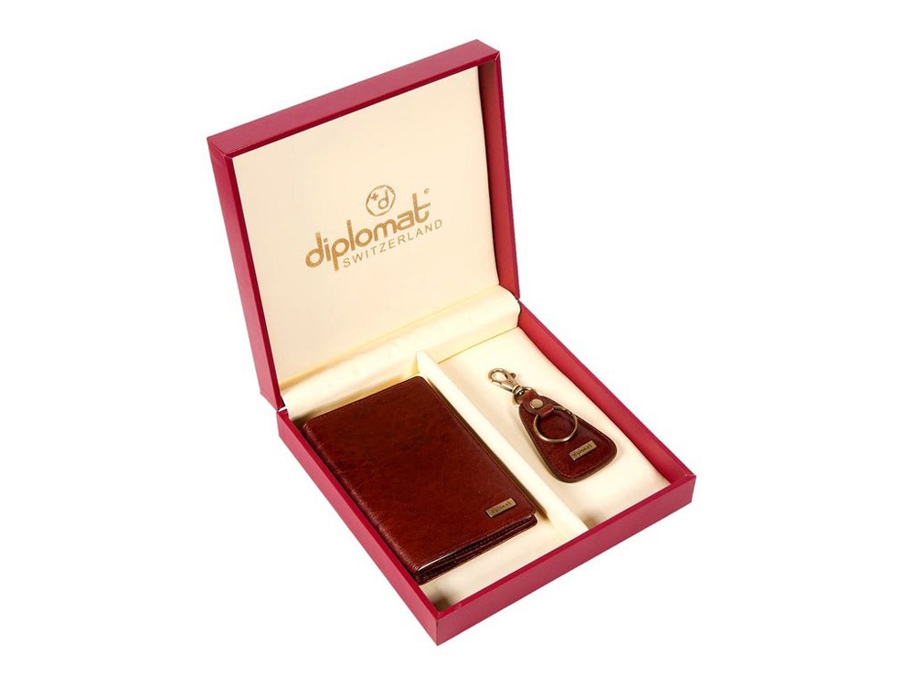 Набор: обложка для автодокументов, брелок с логотипом Diplomat | Print Logo