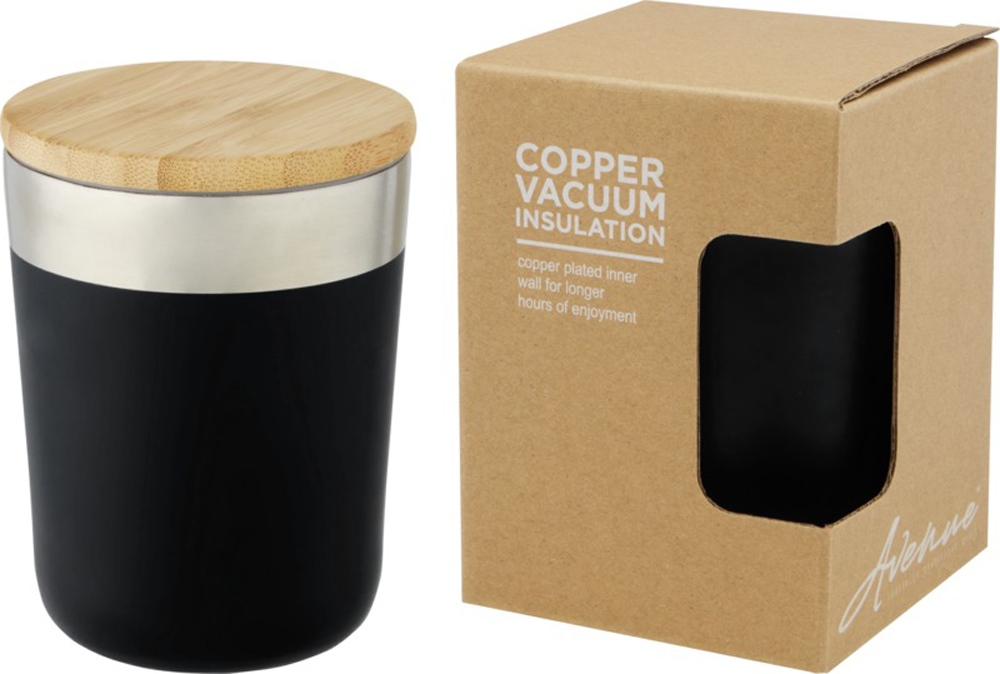 Кружка с вакуумной изоляцией и бамбуковой крышкой Lagan с логотипом Avenue | Print Logo