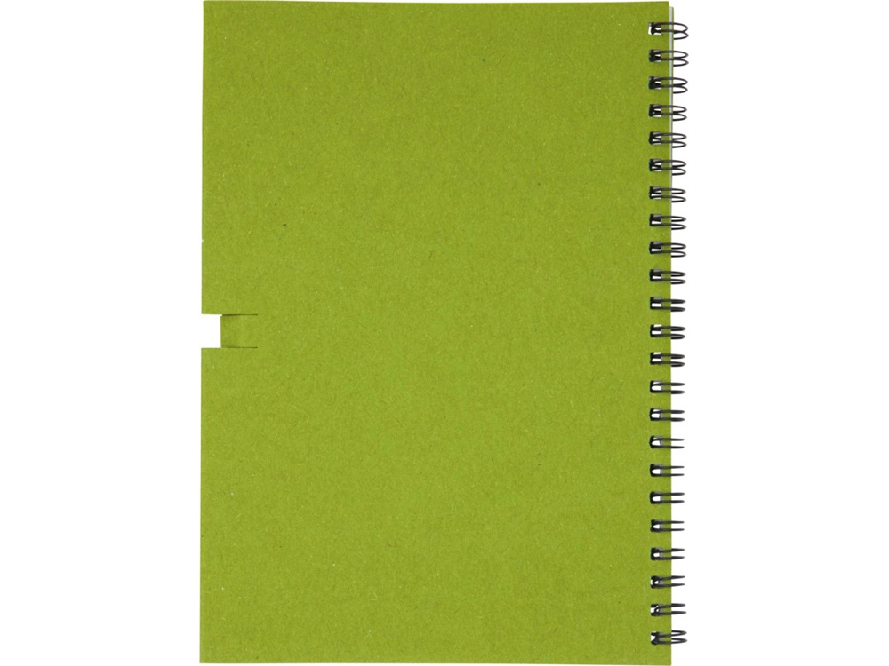 Блокнот Luciano Eco на пружине, с карандашом, средний, зеленый