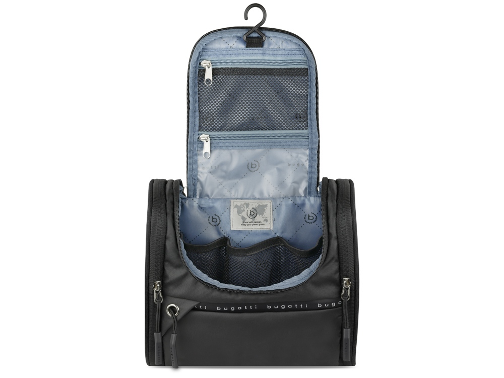 Несессер BUGATTI БЛАНК ОБЛЕГЧЕННАЯ | BLANC DELIGHT, чёрный, нейлон RPET600D/тарпаулин/полиэстер, 24,5х12х22,5 см, 5 л