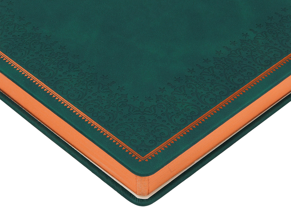 Ежедневник недатированный А4 Royal, зеленый с бронзовым срезом