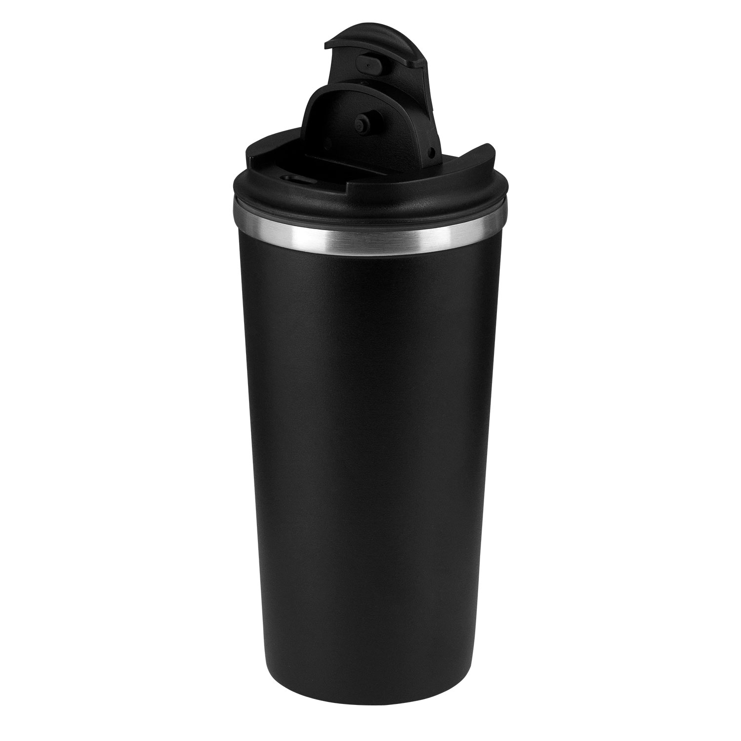 Термокружка вакуумная Палермо (Palermo), серая, гладкая поверхность — пример нанесения логотипа (Portobello Термокружки) | Print Logo