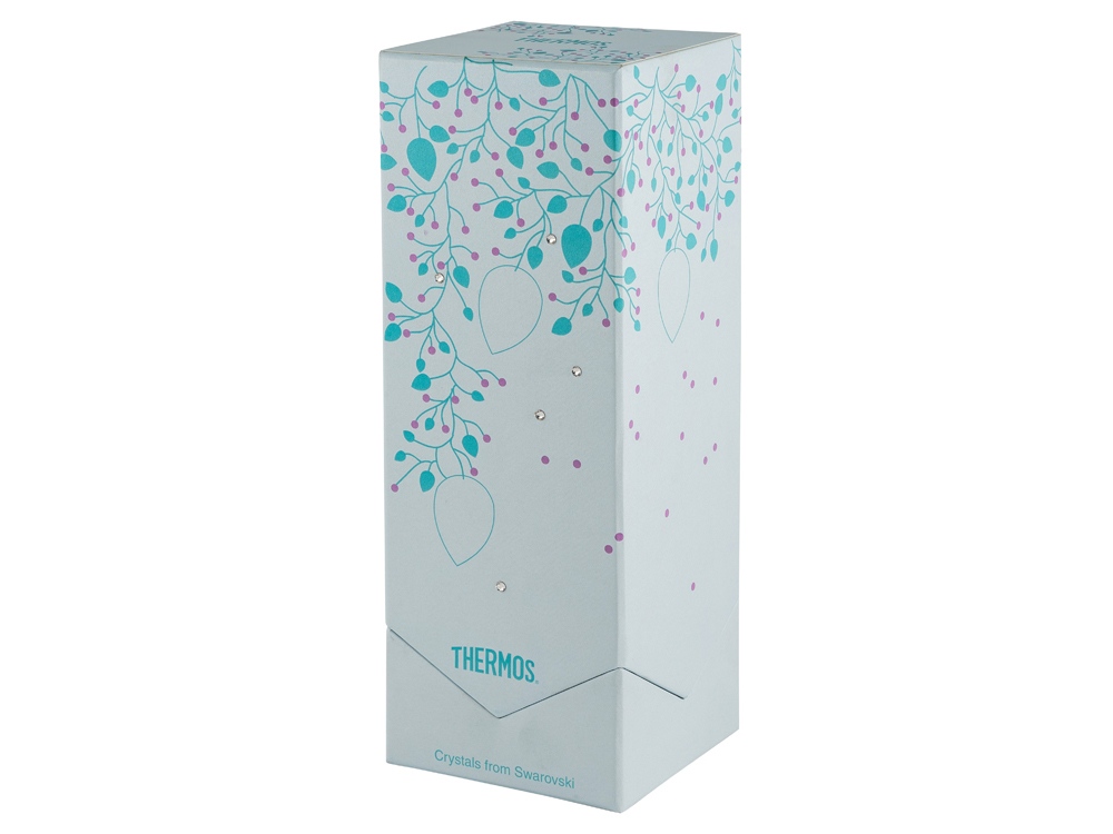 Термос из нерж. стали тм THERMOS JNL-350-SWFLOWER, голубой