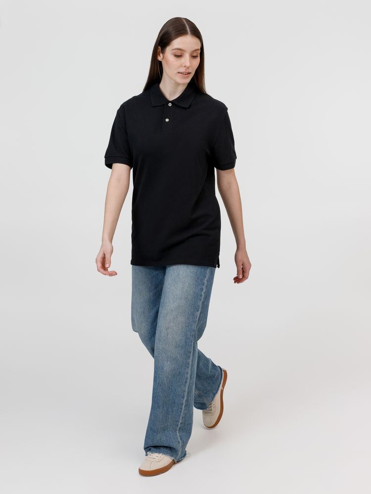 Рубашка поло унисекс Pacific, черная, размер 3XL