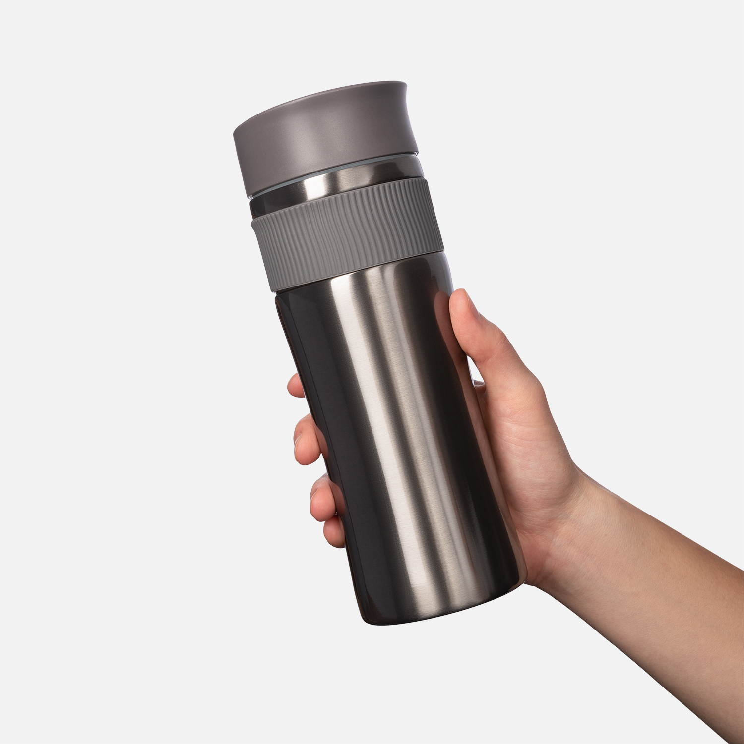 Термокружка вакуумная Поло, серая