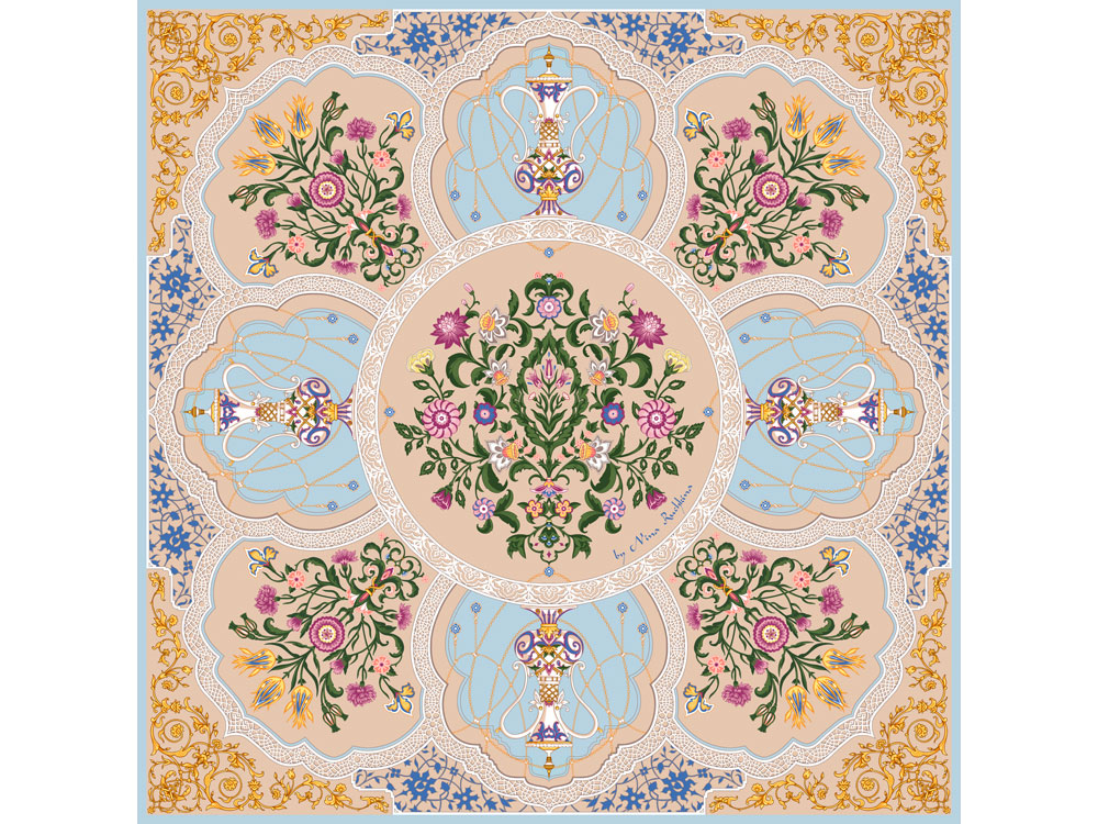 Платок Сады Востока с логотипом Русские в моде | Print Logo