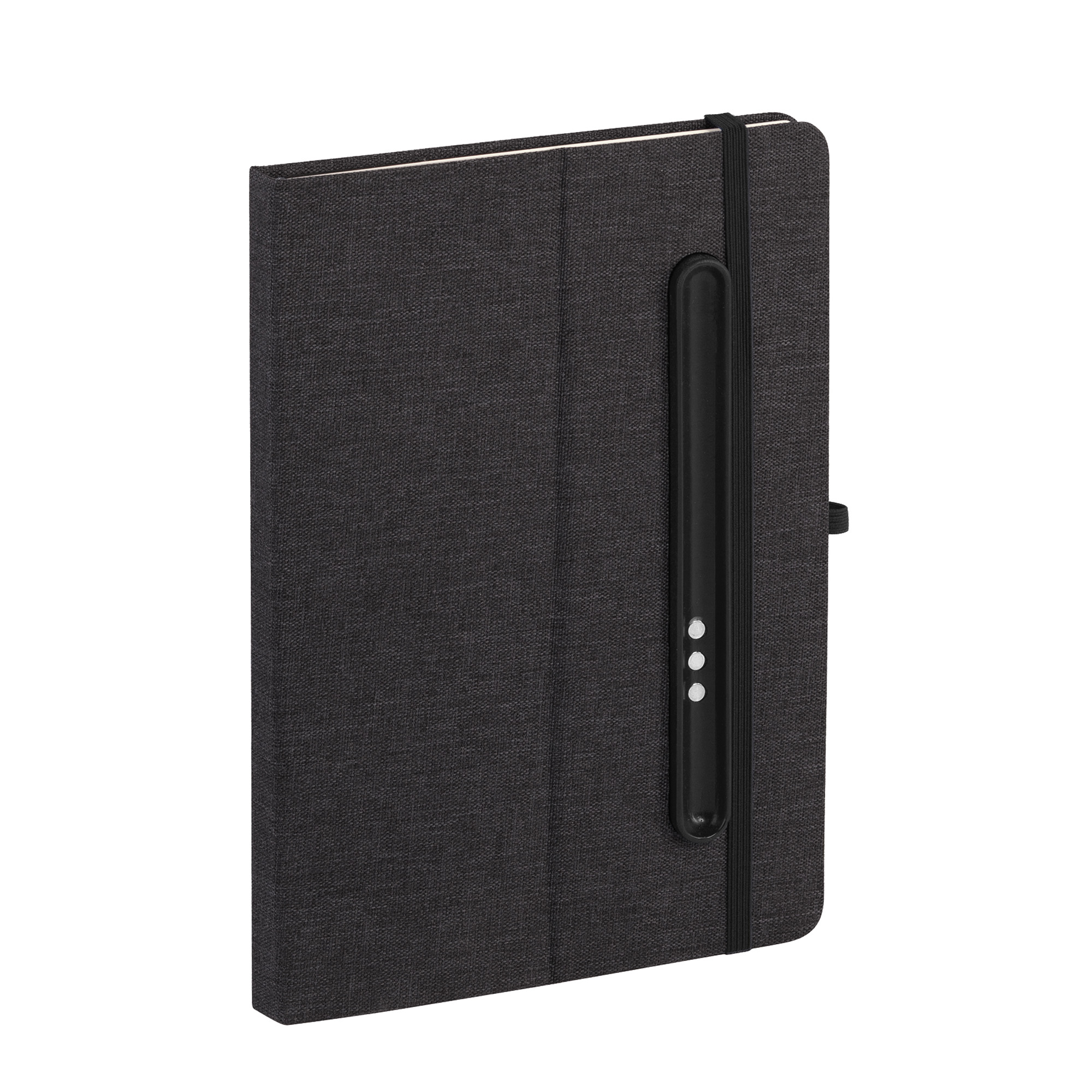 Блокнот "Magnet" с ручкой Ray на магните, с подставкой под смартфон, черный