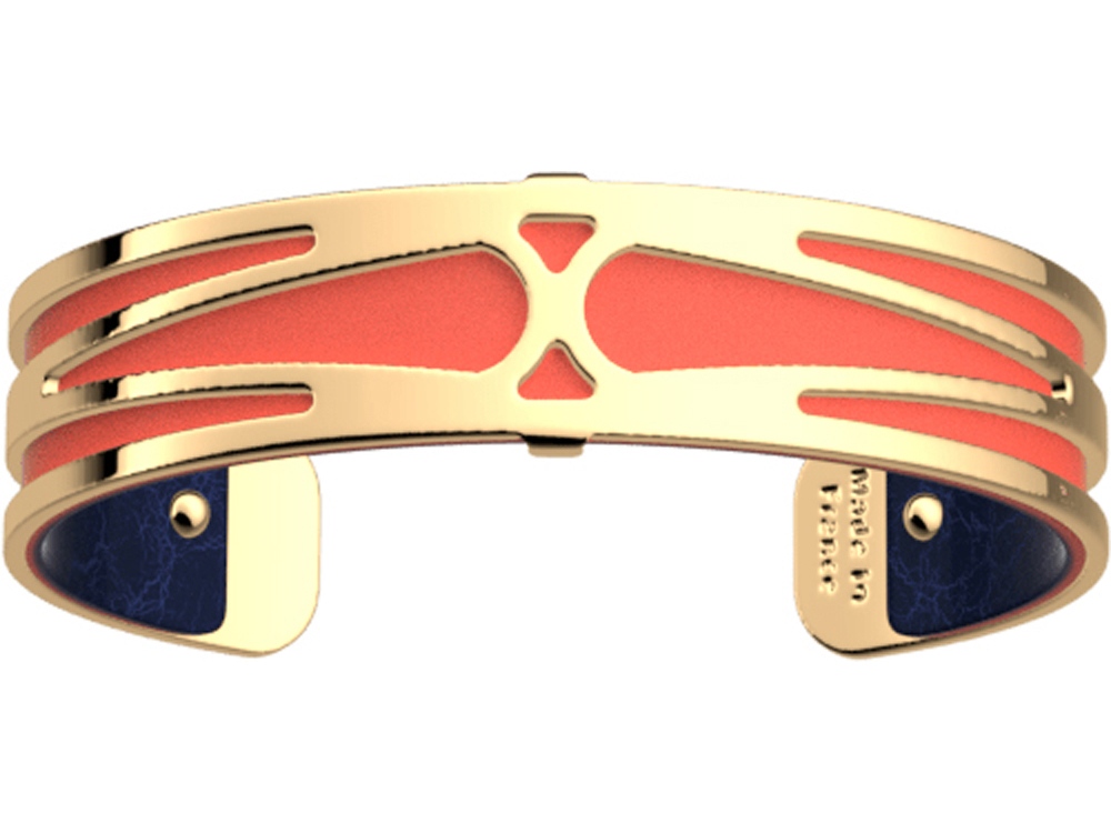 Браслет-бэнгл из латуни с гальваническим покрытием жёлтым золотом, 14мм