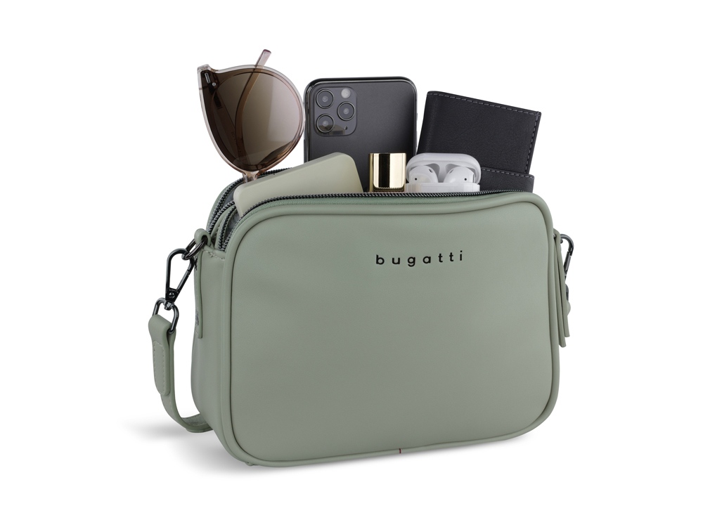 Сумка кросс-боди женская BUGATTI АЛМАТА | ALMATA, мятная, полиуретан, 21,5х6х15 см